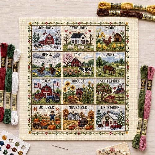 12-Month Cross Stitch Kit